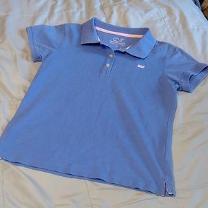 Vineyard Vines Blue Short Sleeve Polo Pink L 14